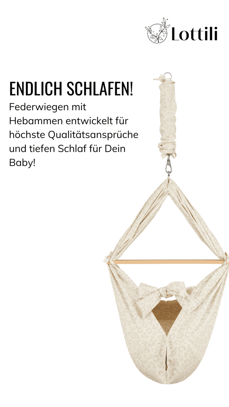 Federwiegen, mit denen Dein Baby schläft wie in Mamas Bauch. Mit Hebammen entwickelt.